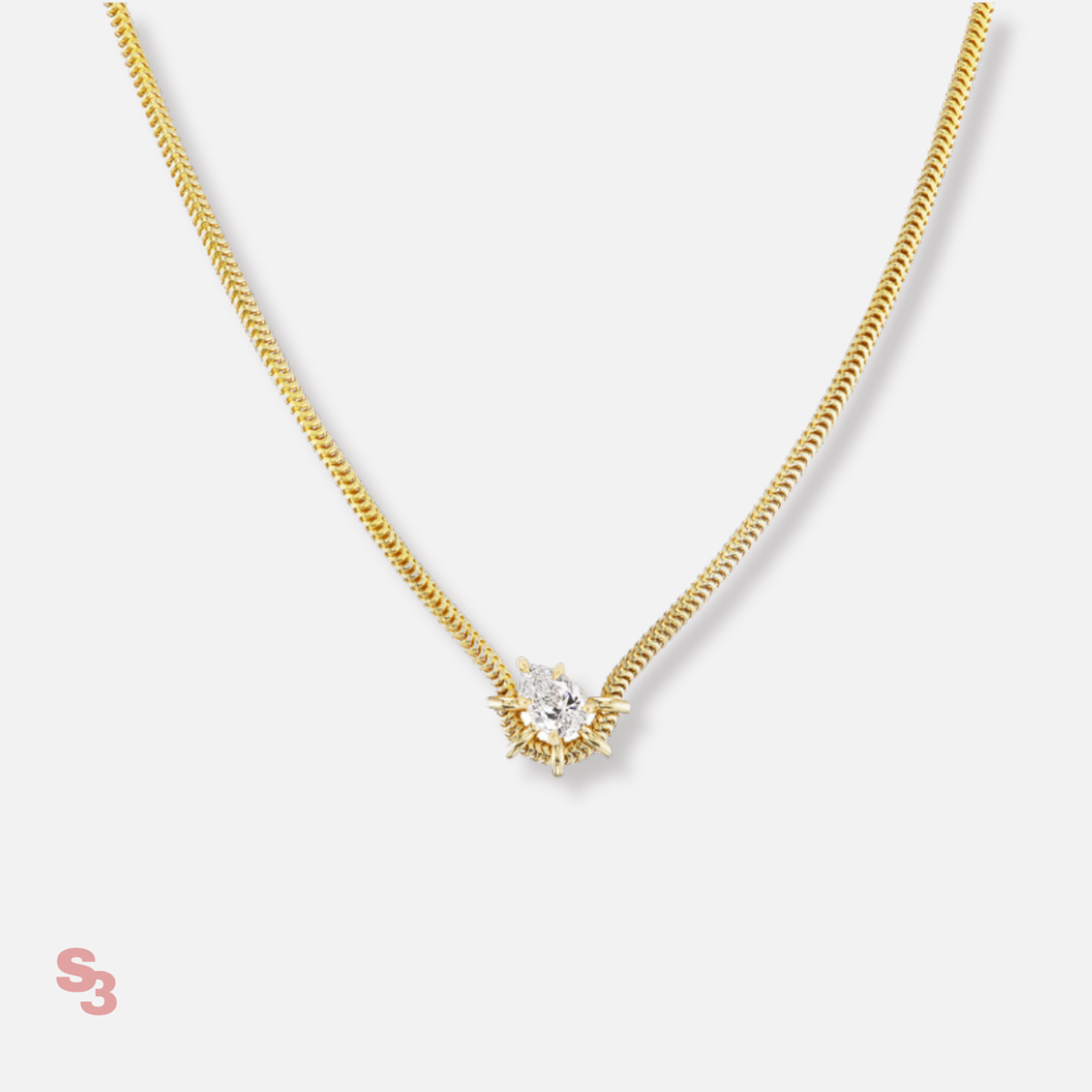 Pear Solar Necklace