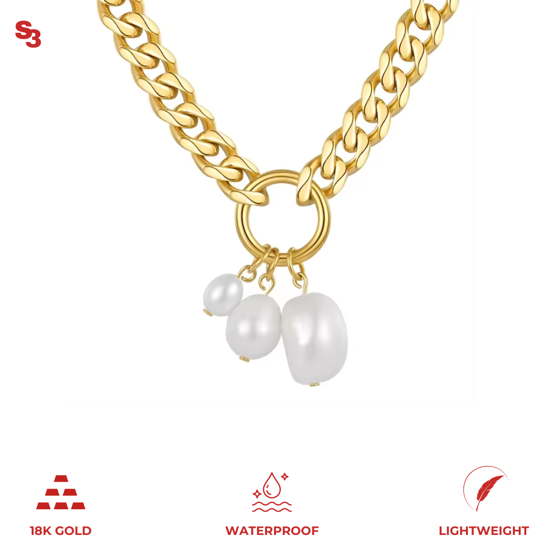 ETOILE PEARL NECKLACE (GOLD/SILVER)