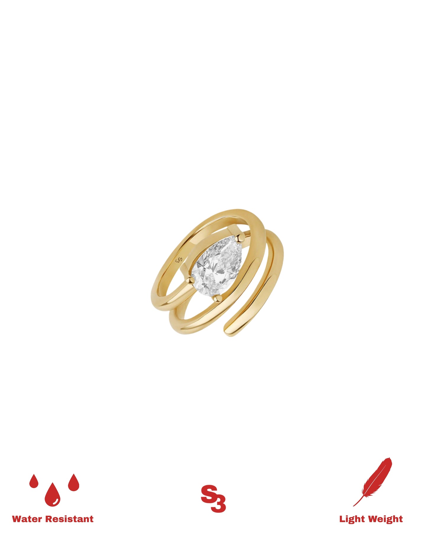 TEARDROP PINKY RING - GOLD