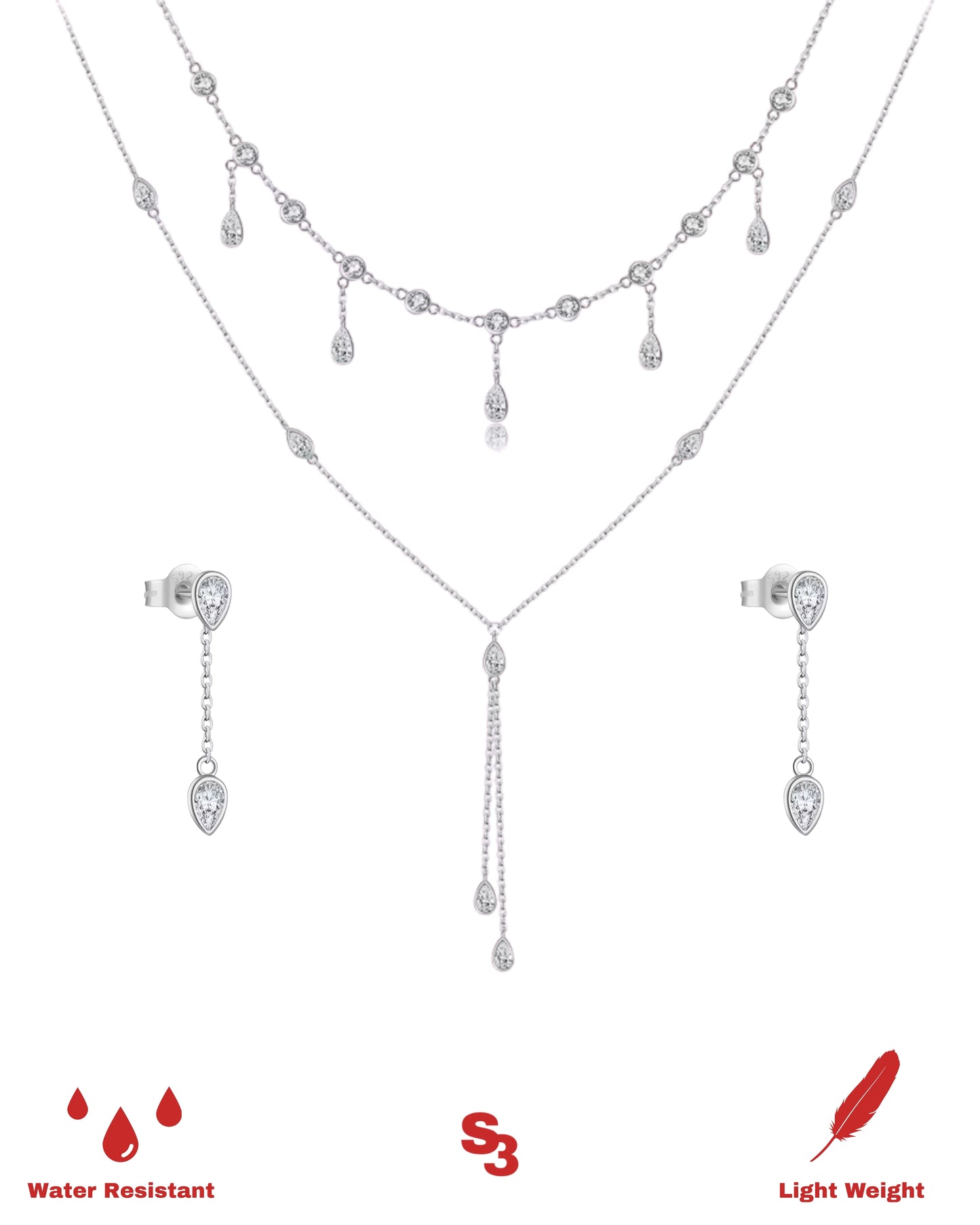 TEARDROP SET - SILVER