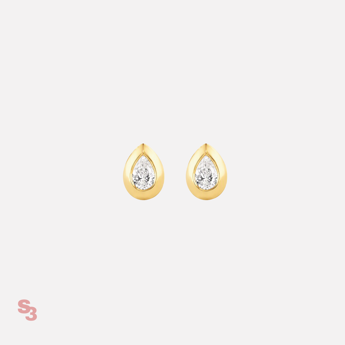 Pear Bezel Studs