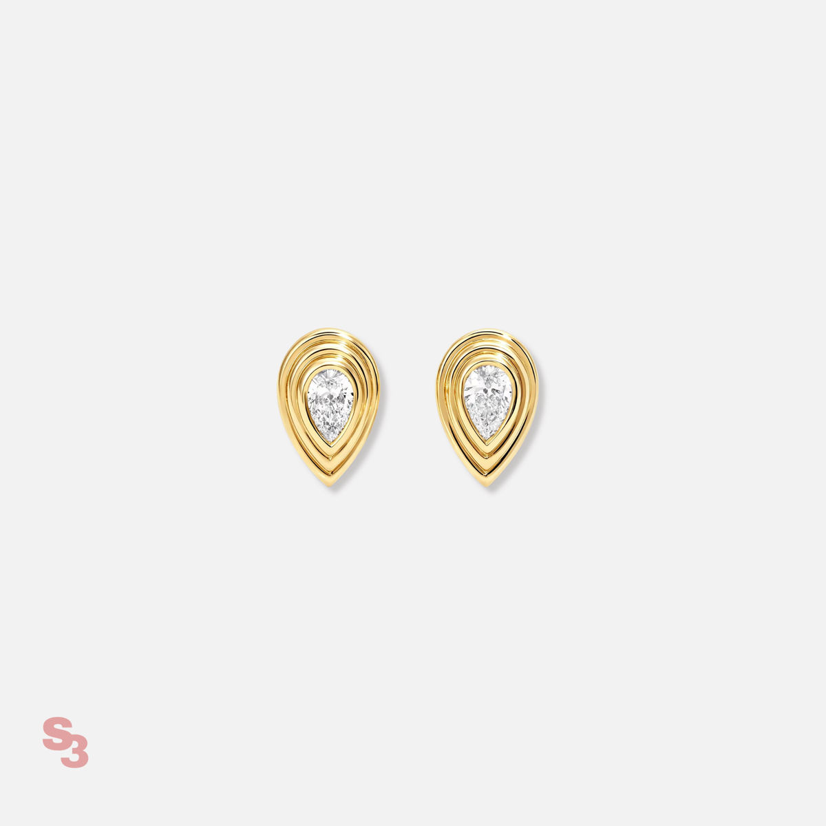 Pear Ripple Studs