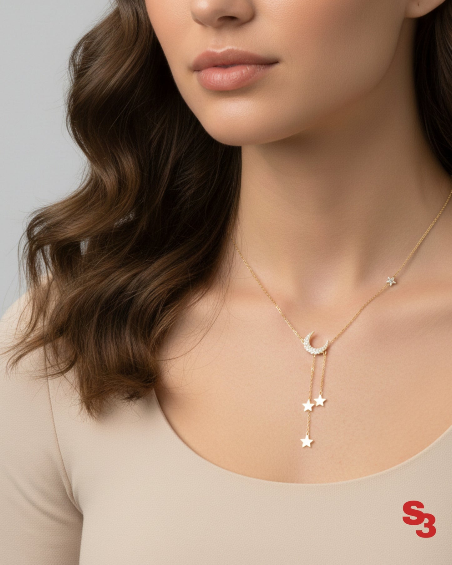 MOON STAR NECKLACE - GOLD