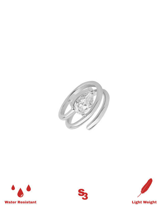 TEARDROP PINKY RING - SILVER