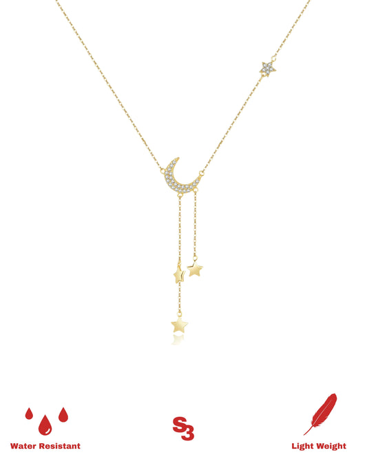 MOON STAR NECKLACE - GOLD